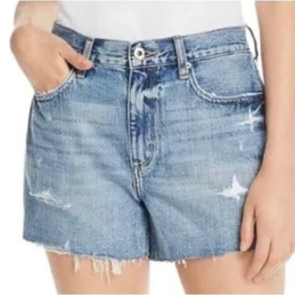 PISTOLA Ale Frayed Hem Distressed Denim Shorts - Picture 1 of 10